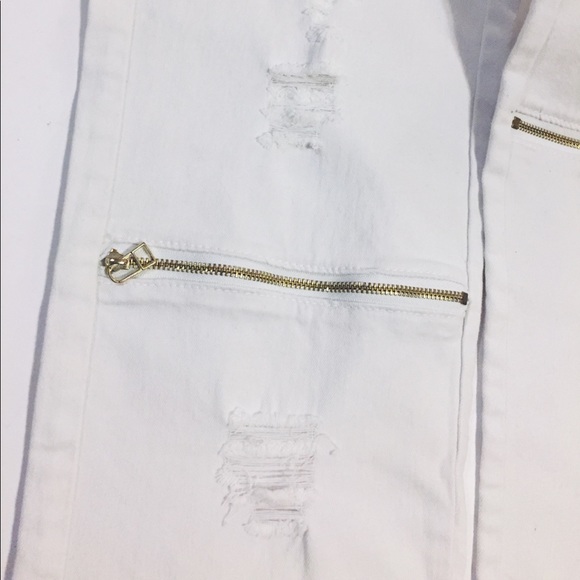 DANT BULUN Zipper Ripped Biker Jeans Skinny - Picture 8 of 8